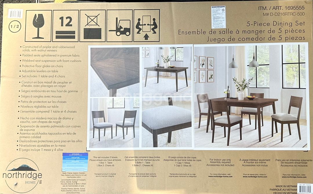 노스리지 홈 4인 원목 식탁 세트--2