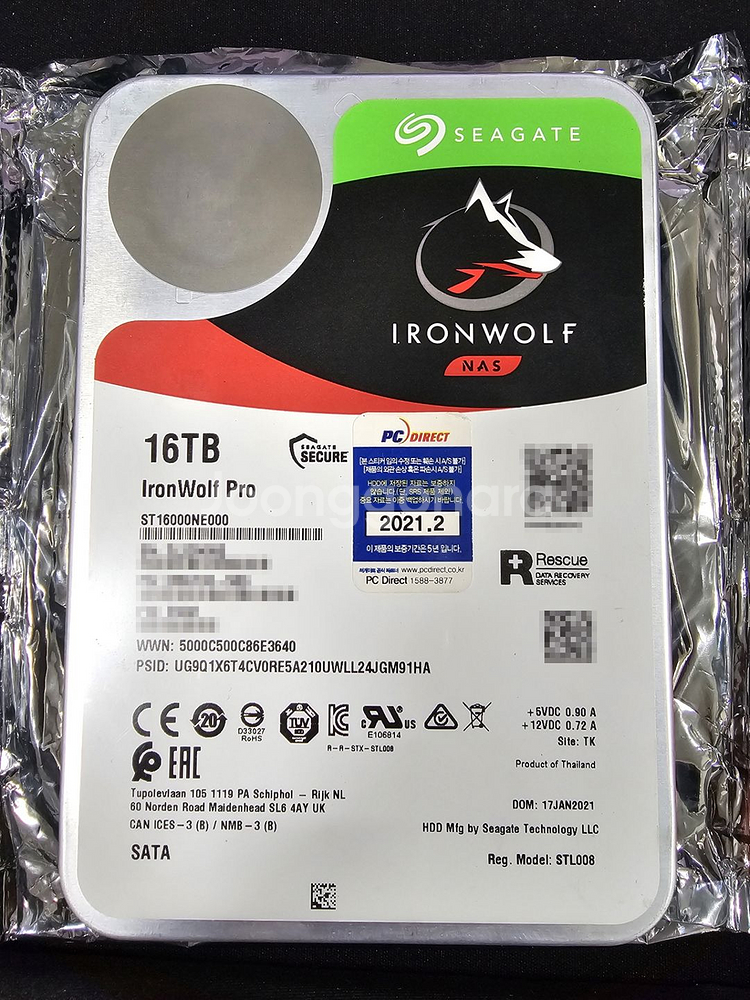 시게이트 아이언울프 프로 16TB (ST16000NE000) HDD--0
