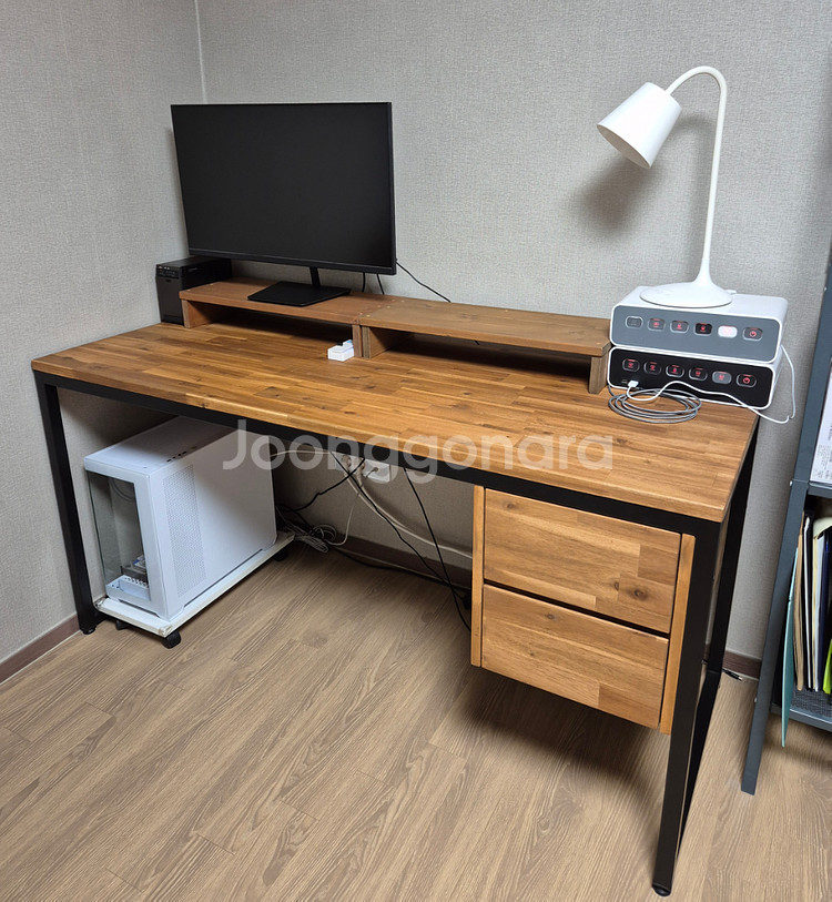 원목 철제 책상--0