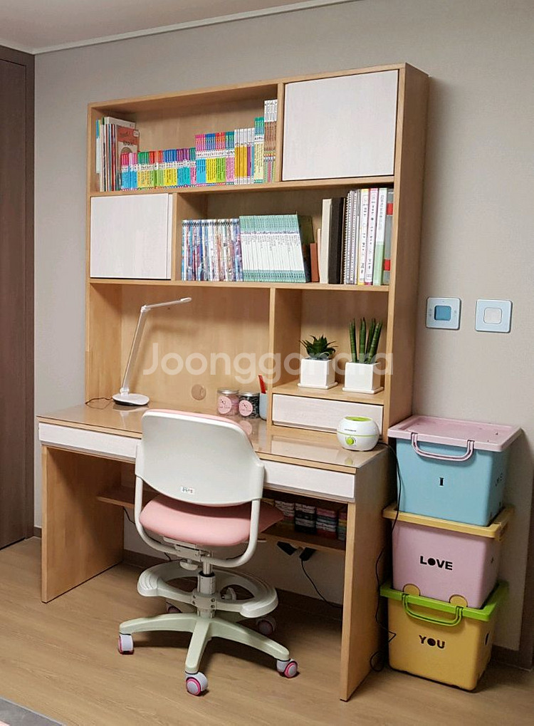 원목 책상 세트--0