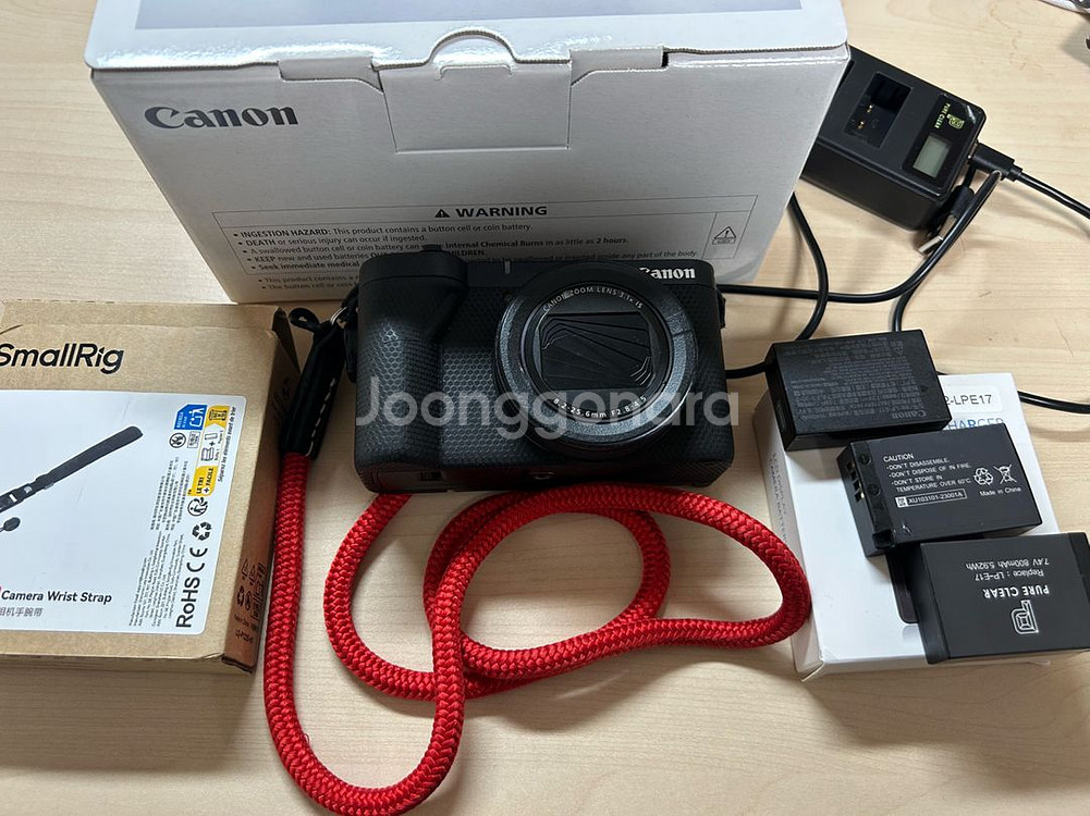 캐논 V1 정품 배터리 3개 가죽그립--0