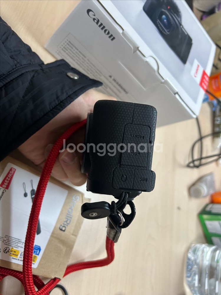 캐논 V1 정품 배터리 3개 가죽그립--4