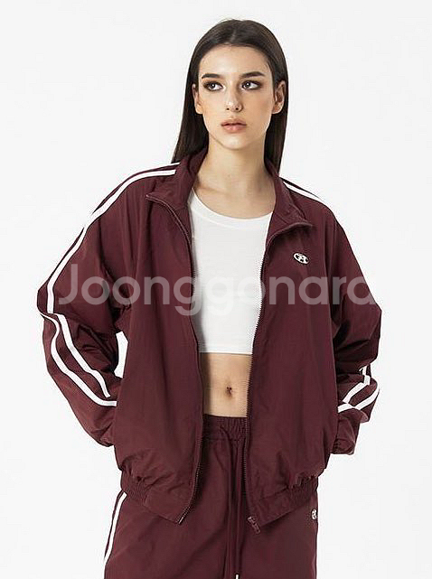 락케이크 나일론 트랙 자켓 버건디 M--0