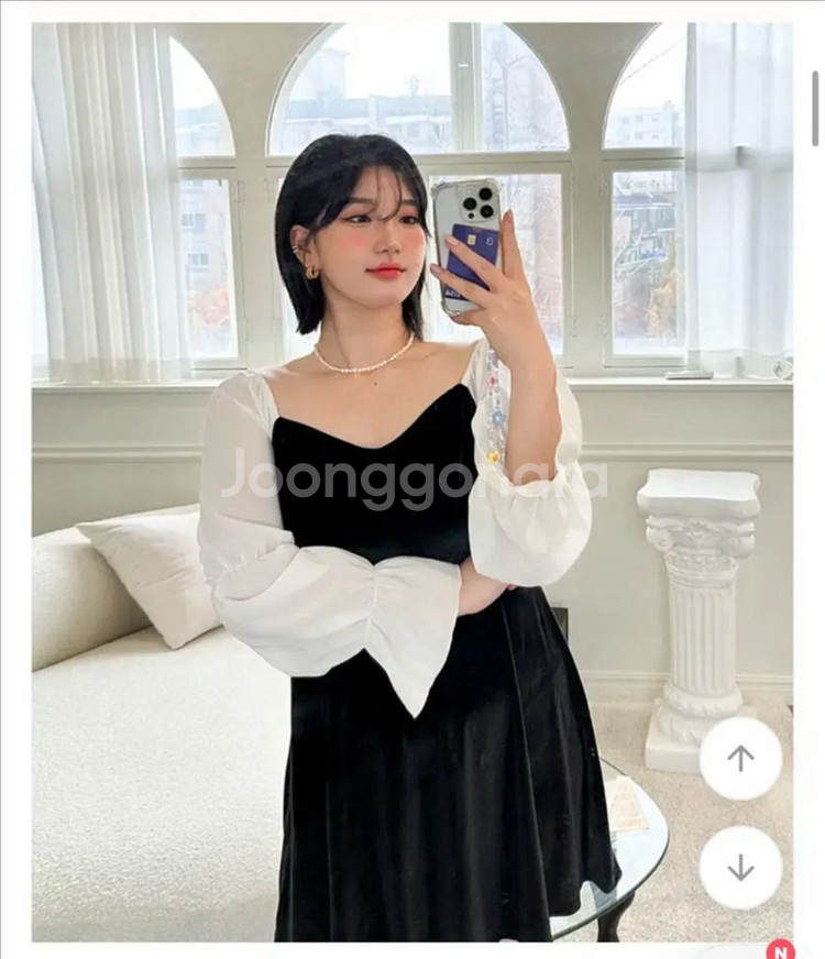 코코앤유 벨벳미니원피스 2호 연말룩 새상품--0