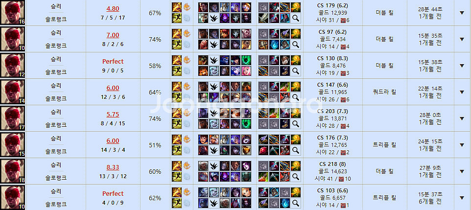 롤 듀오대리맡김배치바로시작 LOL 7+1--0