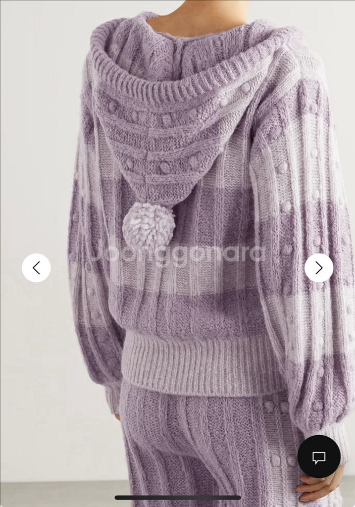 러브 쉑 팬시 알파카 폼폼 라벤더 핑크 가디건--1