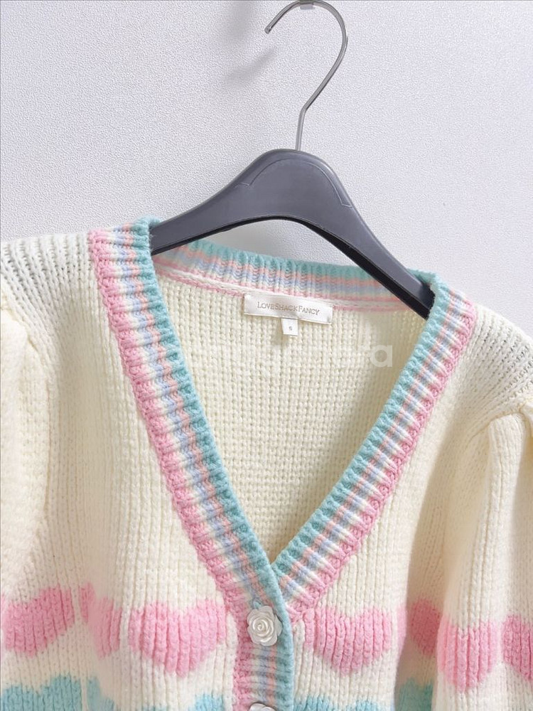 러브 쉑 팬시 크롭 하트 가디건--6