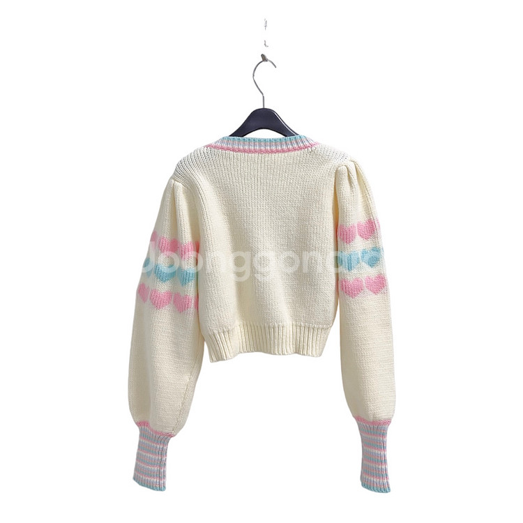 러브 쉑 팬시 크롭 하트 가디건--5