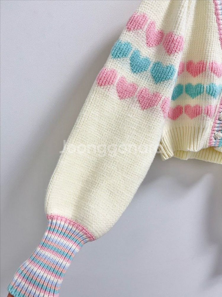 러브 쉑 팬시 크롭 하트 가디건--9