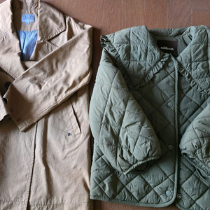 BEEN 트렌치코트 + 밀리밤 경량 패딩