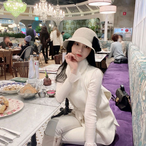 [드벨라] 밍크 카라 캐시미어 베스트 (수입)