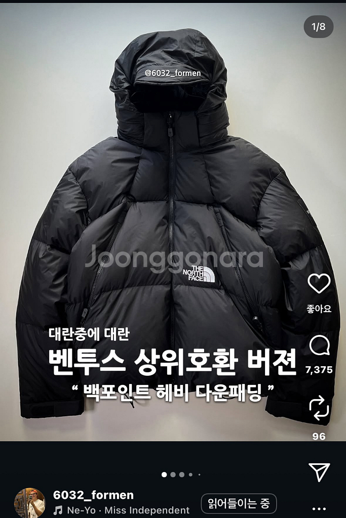 (벤투스 상위버전)노스페이스 프로젝트 다운 자켓--0