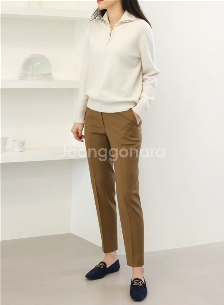 새상품) 몽또또 FW 크롭 팬츠 울 슬랙스 바지 정장--0