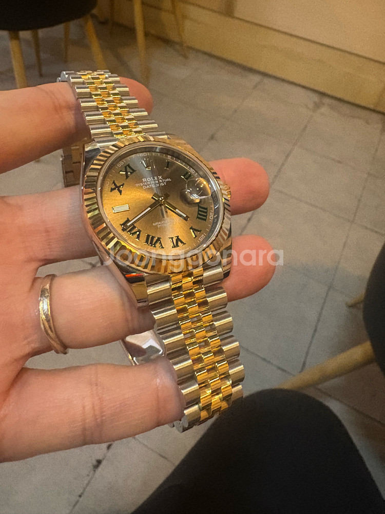 (정품) 롤렉스 데이저스트 콤비 윔블던 41미리 신형--1