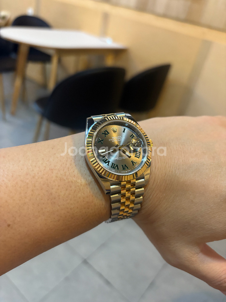 (정품) 롤렉스 데이저스트 콤비 윔블던 41미리 신형--0