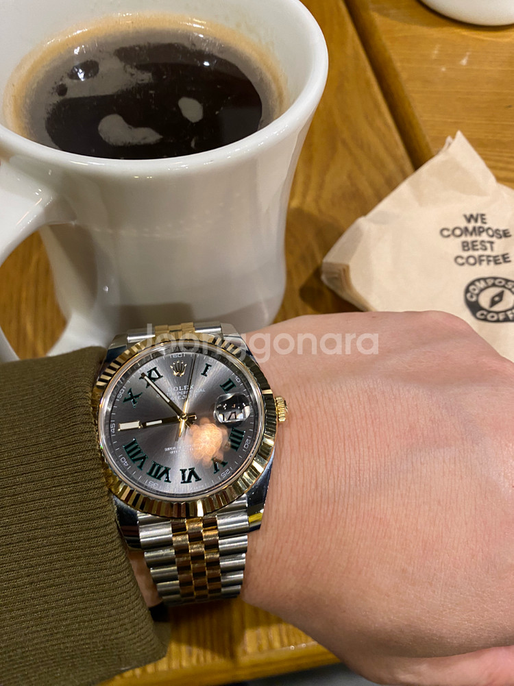 (정품) 롤렉스 데이저스트 콤비 윔블던 41미리 신형--7