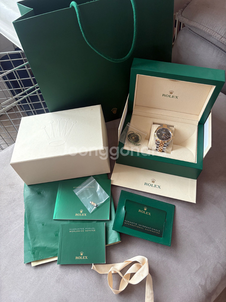 (정품) 롤렉스 데이저스트 콤비 윔블던 41미리 신형--4
