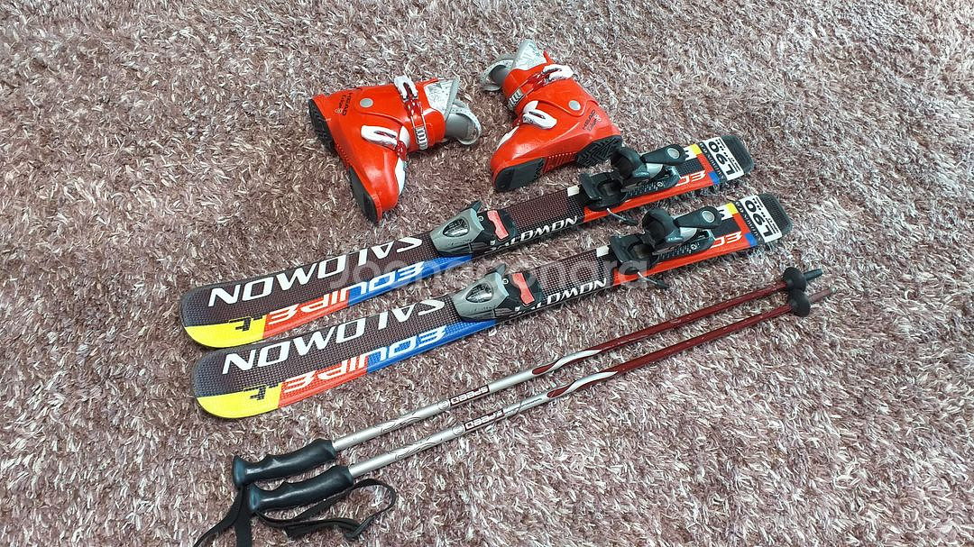 아동용 스키 세트(스키90cm,부츠190-195mm)--0