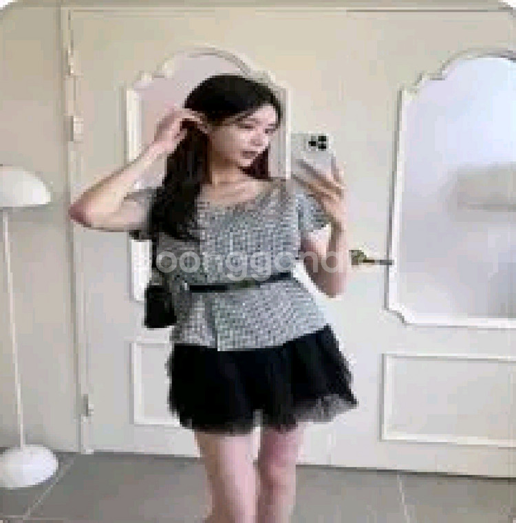 [미드나잇쇼룸] 디오르하운드체크자켓+미니캉캉스커트 (새상품)--0