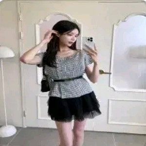 [미드나잇쇼룸] 디오르하운드체크자켓+미니캉캉스커트 (새상품)