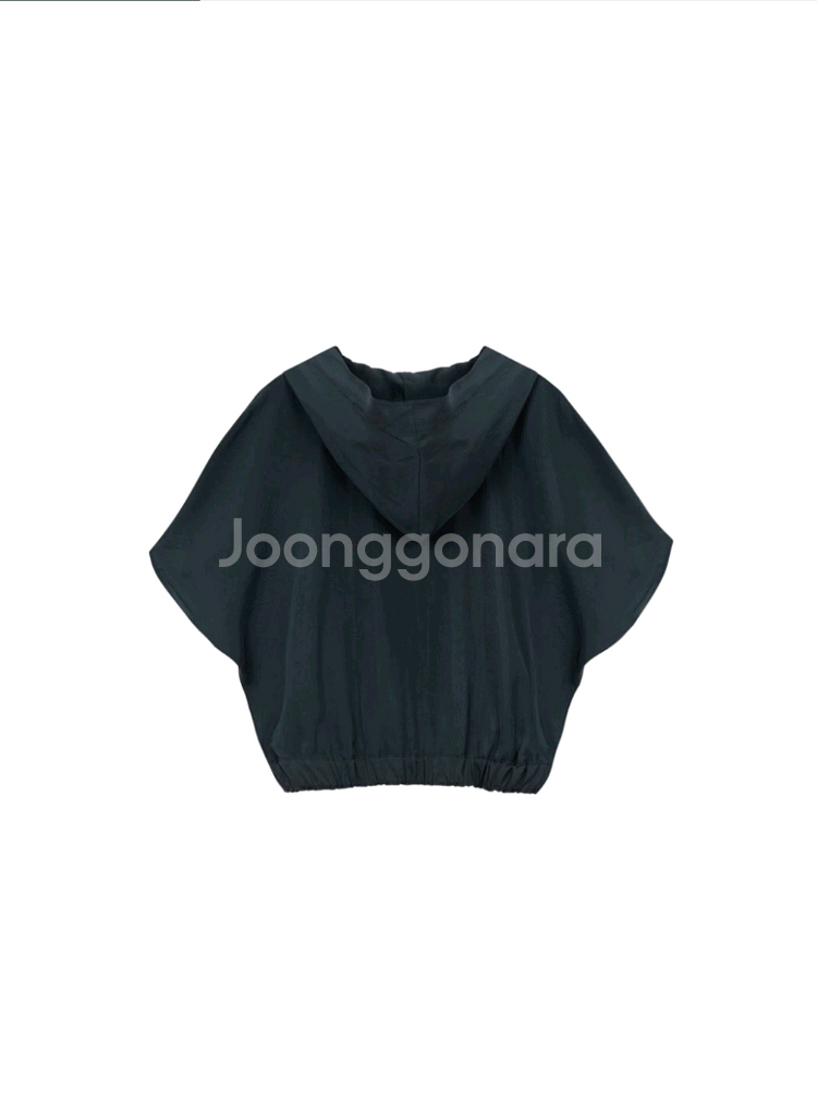 Della Lana 델라라나 후디드 볼륨 블라우스--1