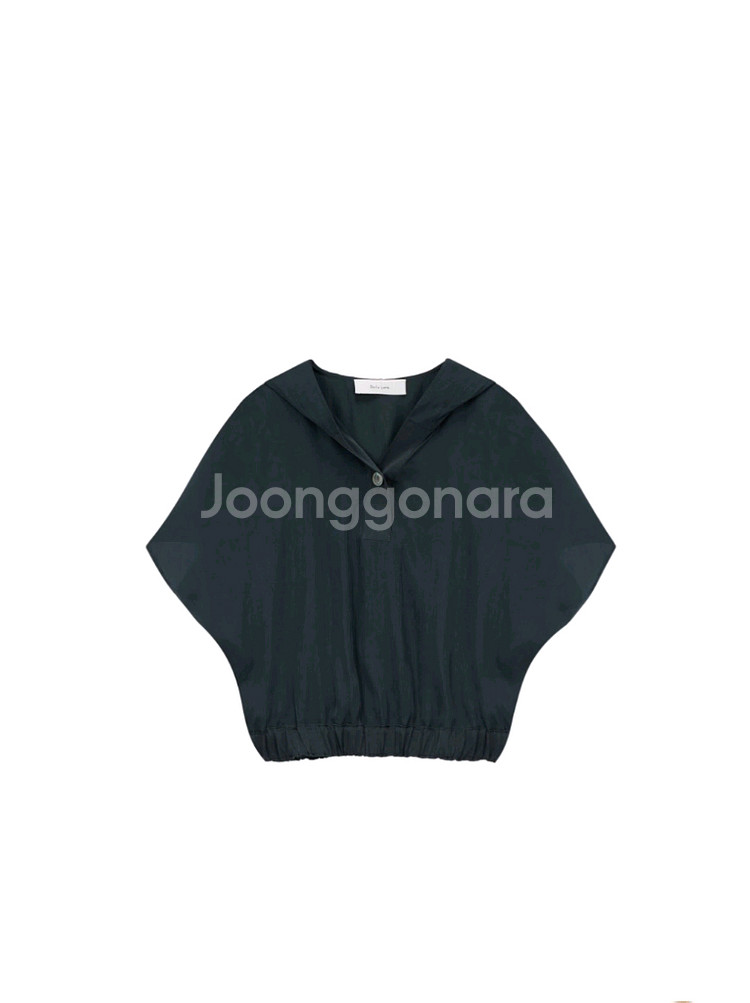 Della Lana 델라라나 후디드 볼륨 블라우스--0