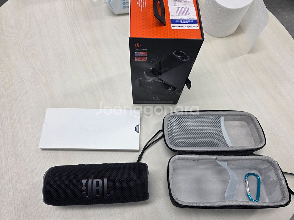 (1회 사용) JBL 플립6 풀박스 + 케이스--0