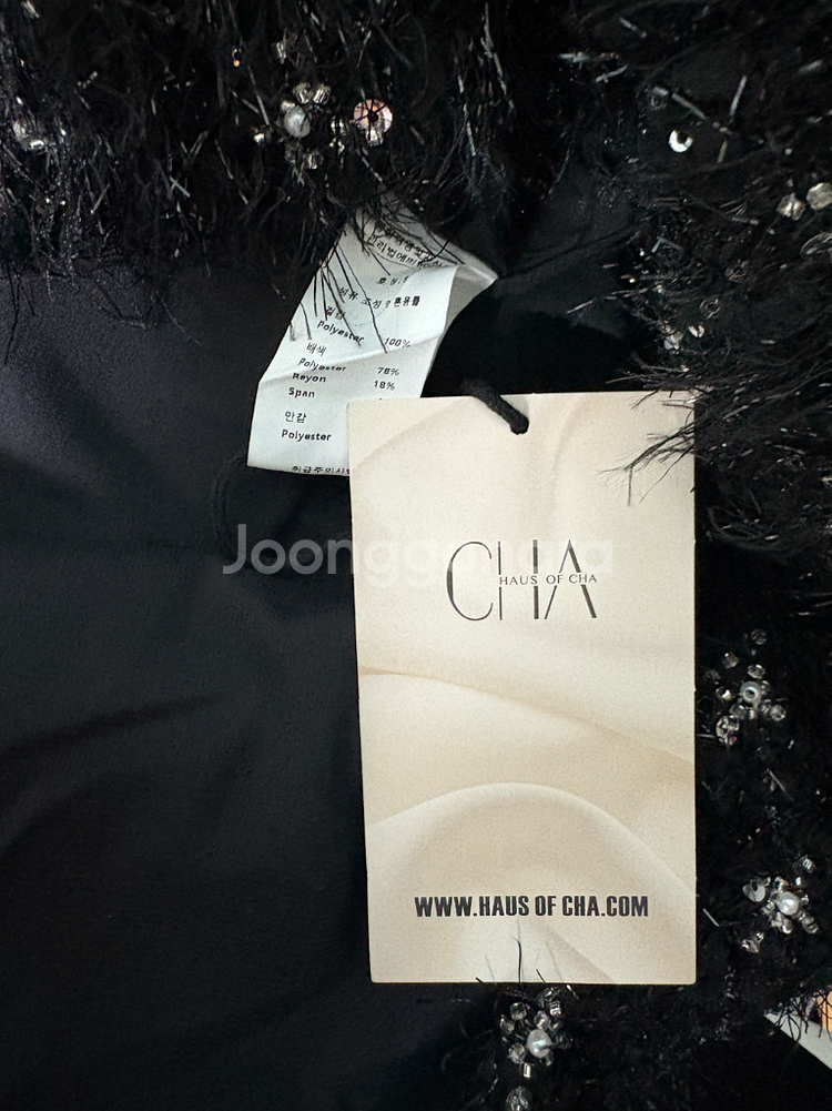 [하우스 오브 차] 백 리본 큐빅 원피스--3