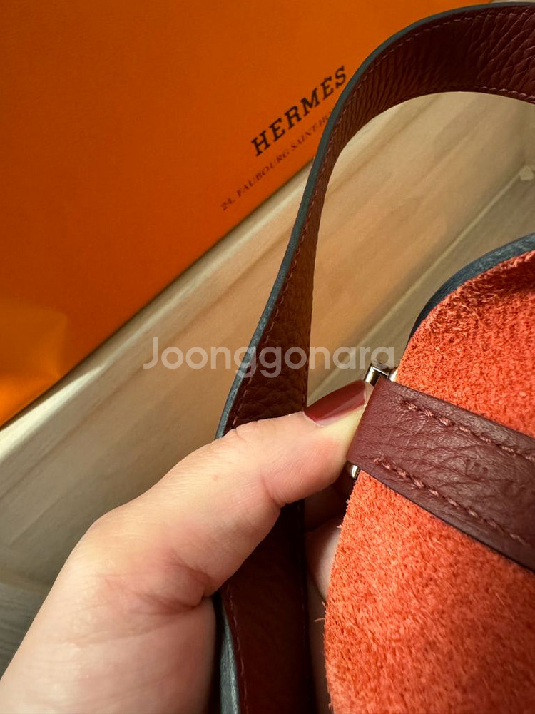 에르메스 피코탄 22 루즈아쉬 은장--4