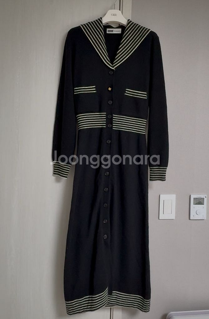 잉크 세일러 칼라 니트 원피스 블랙 S--0