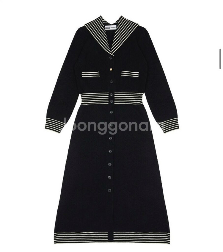 잉크 세일러 칼라 니트 원피스 블랙 S--1