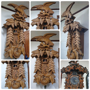 알파인 초대형 독수리 멜로디 오르골 뻐꾸기 벽시계 원목