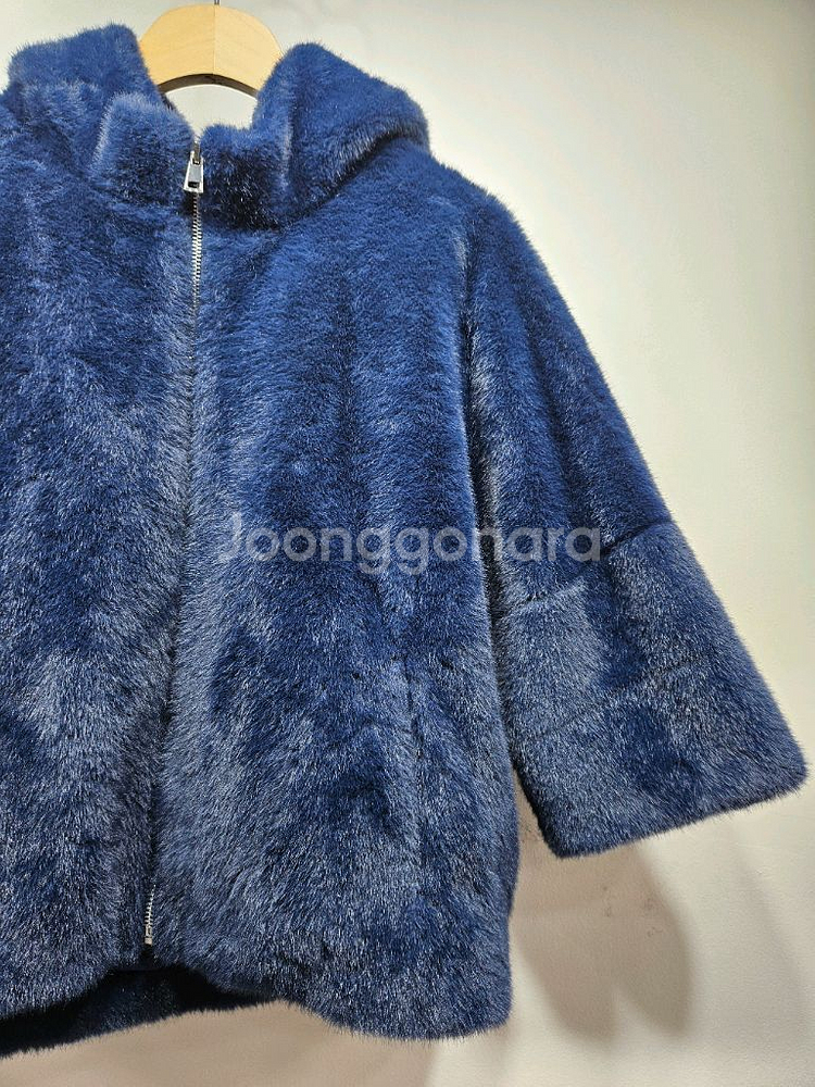 블루 후드 에코퍼 숏코트 55--2