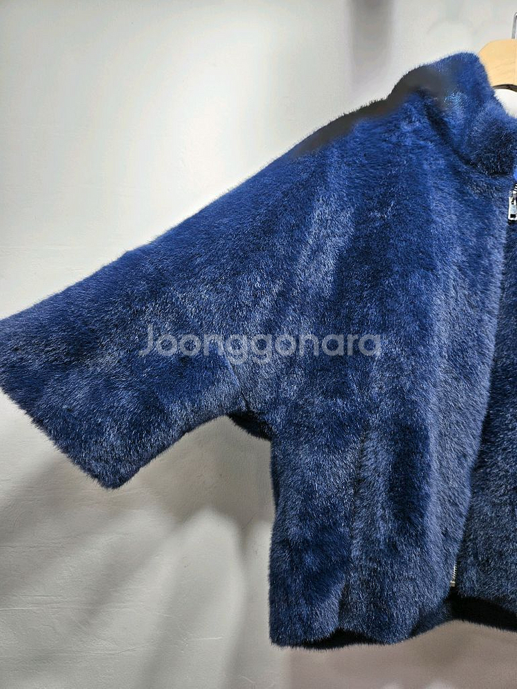 블루 후드 에코퍼 숏코트 55--4