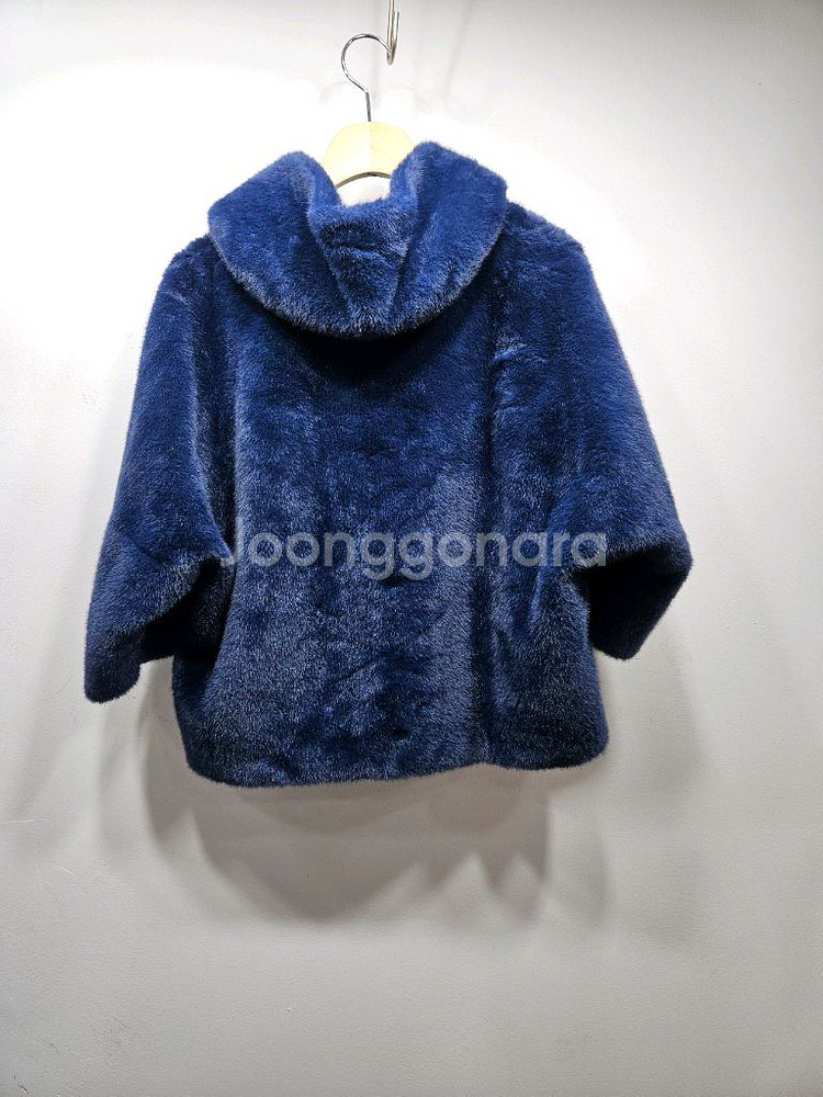 블루 후드 에코퍼 숏코트 55--6