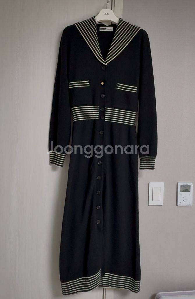 잉크 세일러 칼라 니트 원피스 블랙 S--9