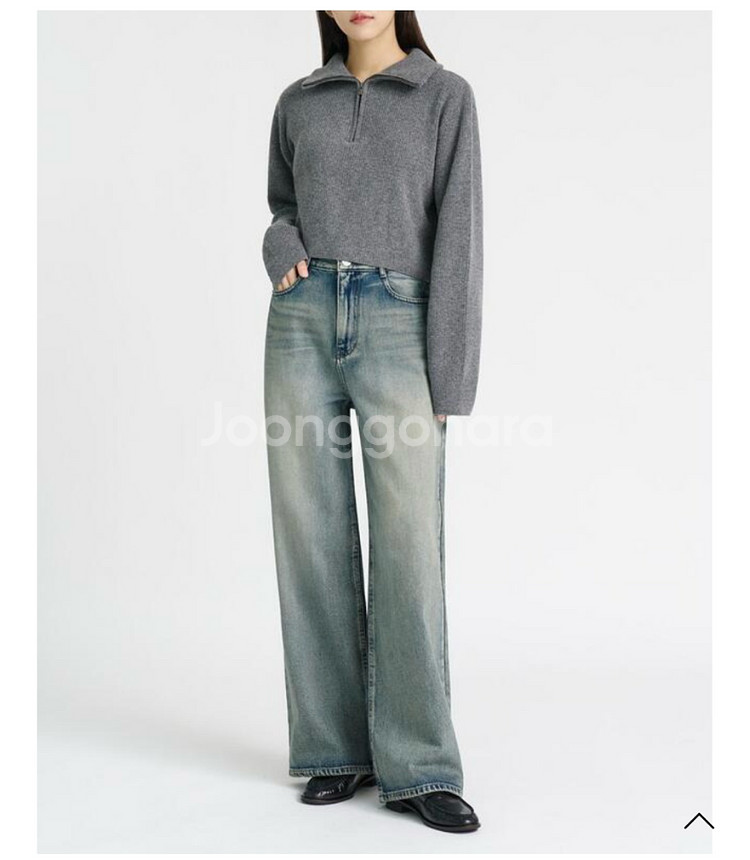 PVCS 하이넥 크롭트 하프 집업(블루/차콜 각 5만원--7