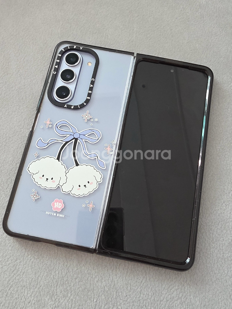 갤럭시Z 폴드5 케이스티파이 케이스 강아지 투명케이스--0