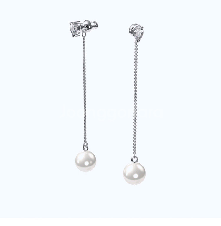 스와로브스키 진주 드롭 귀걸이--0