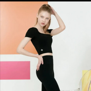 젝시믹스 젤라 인텐션 크롭탑 애쉬블루/블랙