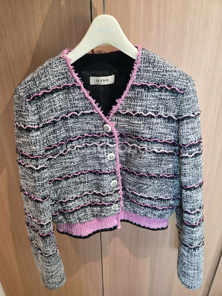 23 마인 트위드 가디건 자켓--2