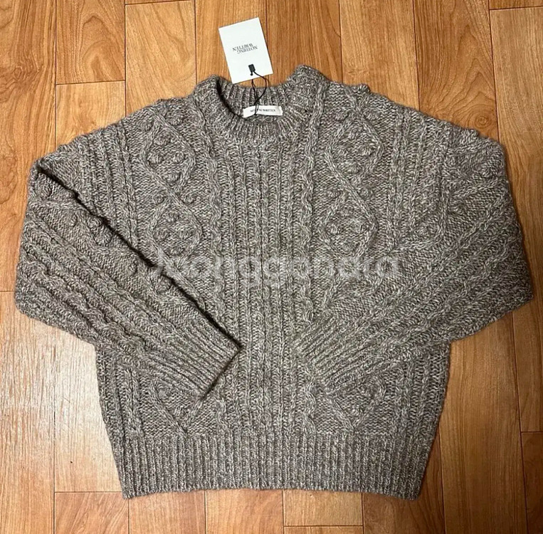 낫띵리튼 Ignes 케이블 니트 - 아몬드--8