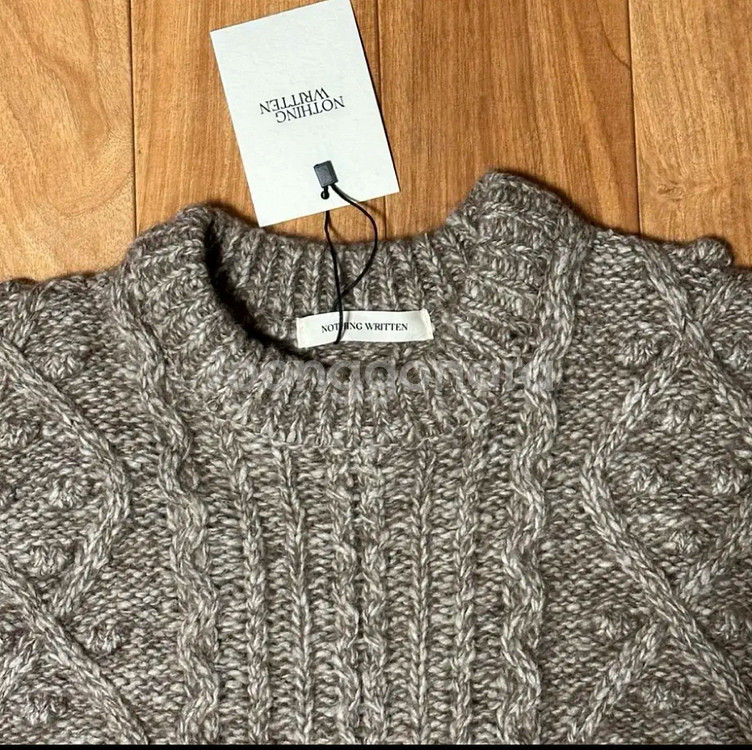 낫띵리튼 Ignes 케이블 니트 - 아몬드--9