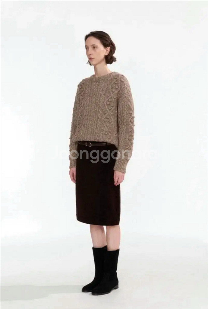 낫띵리튼 Ignes 케이블 니트 - 아몬드--6