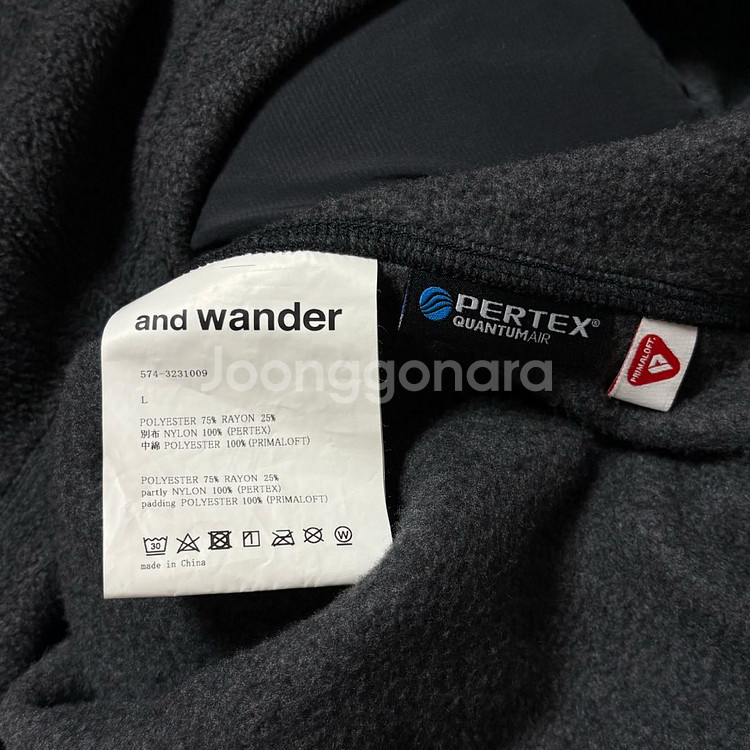 [L] 앤드원더 and wander 탑 플리스 자켓--2