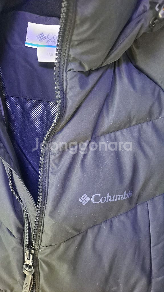 컬럼비아 키즈 130 콜롬비아 롱패딩 블랙 키120--5