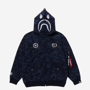 베이프x 알파인더스크리 샤크 풀집후드 M