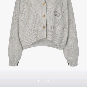 시스템 캐시미어블렌드 케이블 자수가디건 랑방 타임 마인