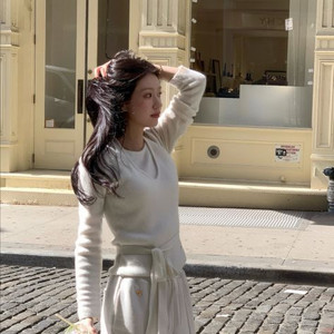 르플레인 홀터 레이어드 니트 새상품