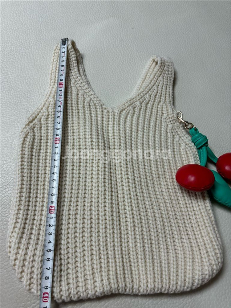 [미사용]여성 니트 백(체리키링 포함)--4